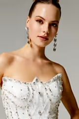 Alix Kristal İşlemeli Straplez Prenses Gelinlik - Mediha Cambaz Bridal