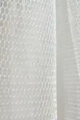 Amber Çizgisel Dantel İşlemeli Özel Tasarım Uzun Duvak - Mediha Cambaz Bridal