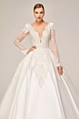 Angela Saten Dantel Prenses Model Gelinlik - Mediha Cambaz Bridal