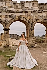 Aphrodite Madonna Yaka Otrişli Prenses Gelinlik