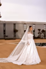 Nadia Fransız Dantel Uzun Kollu A Kesim Gelinlik - Mediha Cambaz Bridal