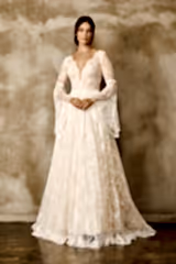 Paris Dantel Trompet Kol A Kesim Gelinlik - Mediha Cambaz Bridal
