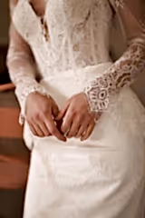 Tamara Fransız Dantelli İki Parça Balık Gelinlik - Mediha Cambaz Bridal